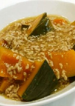 ★かぼちゃの煮物（鶏そぼろあんかけ）-レシピのメイン写真