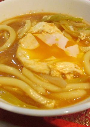 半熟卵のチゲスープ＊うどん入り-レシピのメイン写真