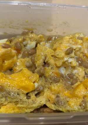 夜勤めし:卵と納豆のスクランブルエッグ風-レシピのメイン写真