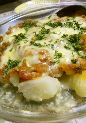 ツナ＆トマトソースdeチーズポテト焼き♡-レシピのメイン写真