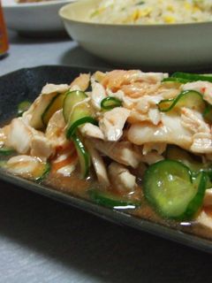 ひんやり☆蒸し鶏のキムチ和え-レシピのメイン写真