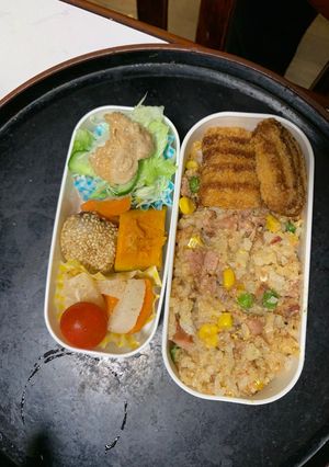 レンジ簡単中華風ジャージャー麺味炒飯弁当-レシピのメイン写真