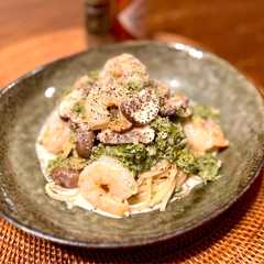 รูปของ あおさ香る⭐︎大人のにんにくクリームパスタ