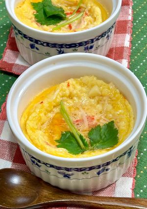 余った卵どうふでレンジで茶碗蒸し風♪-レシピのメイン写真