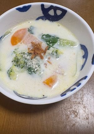 チンゲン菜とブロッコリーのクリームスープ-レシピのメイン写真