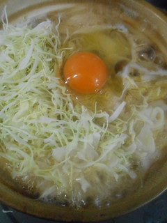 千切りキャベツ入り鍋焼きうどん-レシピのメイン写真