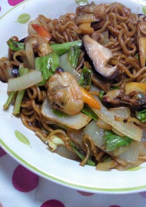 地元の春の味覚で焼きそば^^-レシピのメイン写真