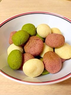 ひなあられ風三色クッキー-レシピのメイン写真