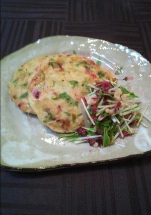 水菜としば漬けのふんわり焼き-レシピのメイン写真
