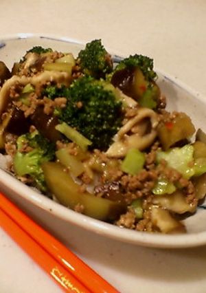 ご飯が進む！ブロッコリーとなすの麻婆炒め-レシピのメイン写真