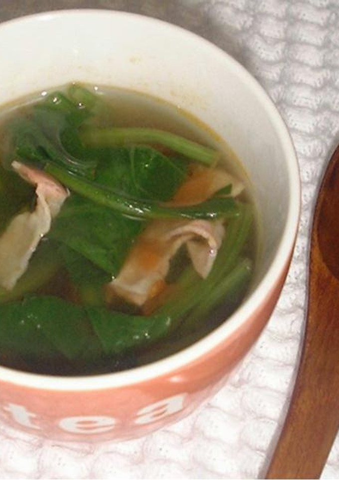 ほうれん草たっぷりトマトスープ-レシピのメイン写真