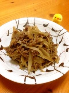 ゴボウと合挽きミンチの甘辛煮♪-レシピのメイン写真
