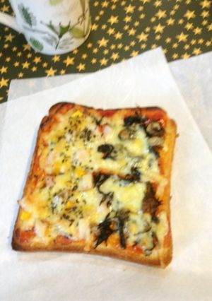ヒジキ煮で和風ピザトースト-レシピのメイン写真