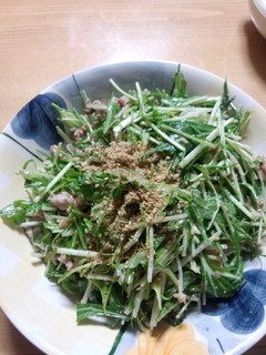 水菜と豚のカリカリサラダ-レシピのメイン写真