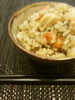 ホタテ貝柱と塩昆布の炊き込みご飯♪-レシピのメイン写真