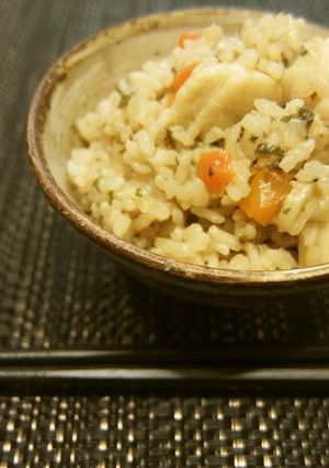 ホタテ貝柱と塩昆布の炊き込みご飯♪-レシピのメイン写真