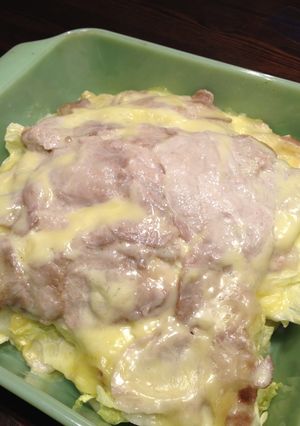白菜と豚肉とチーズの電子レンジ蒸し-レシピのメイン写真