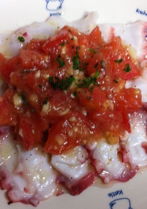 タコのカルパッチョトマトマリネ乗せ-レシピのメイン写真