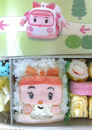 キャラ弁 ロボカーポリー アンバー-レシピのメイン写真
