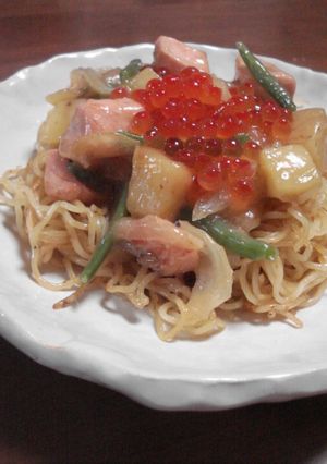 オホーツクの味わい☆親子塩焼きそば-レシピのメイン写真
