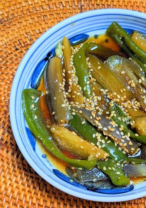 茄子とピーマンの甘辛レンジ煮-レシピのメイン写真