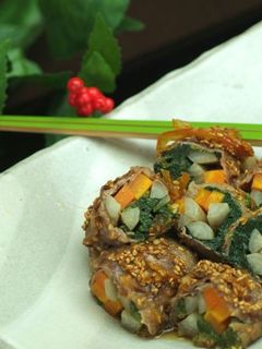 金ごま牛巻きお煮しめ-レシピのメイン写真