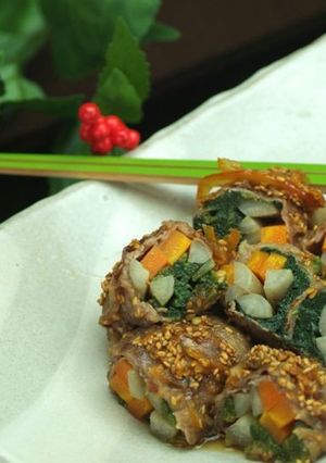 金ごま牛巻きお煮しめ-レシピのメイン写真