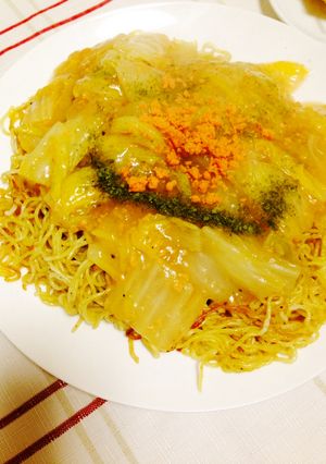 北海味！鮭&白菜の塩バターあん焼きそば♪-レシピのメイン写真