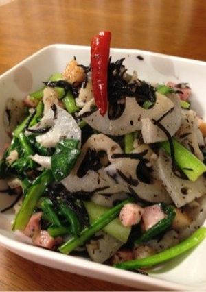 蓮根のペペロンチーノ炒め-レシピのメイン写真