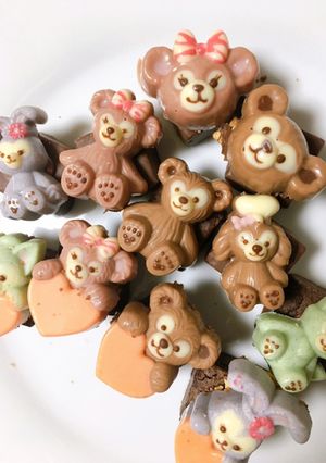 ダッフィーの♡型抜きチョコレート☆-レシピのメイン写真