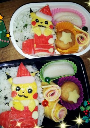 幼稚園弁当！ｸﾘｽﾏｽに！ﾋﾟｶﾁｭｰ★-レシピのメイン写真