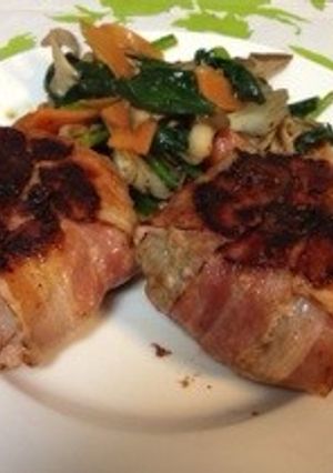 お肉大好き☆ベーコンハンバーグ！-レシピのメイン写真