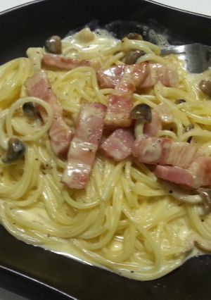 一人用生クリーム使用カルボナーラ-レシピのメイン写真