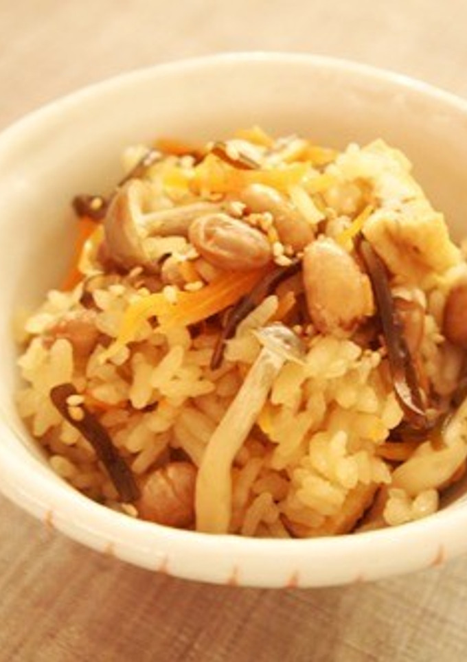 ☆福豆と塩昆布の炊きこみご飯☆-レシピのメイン写真