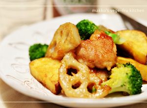 鶏肉とさつまいも、蓮根のピリ辛炒め-レシピのメイン写真