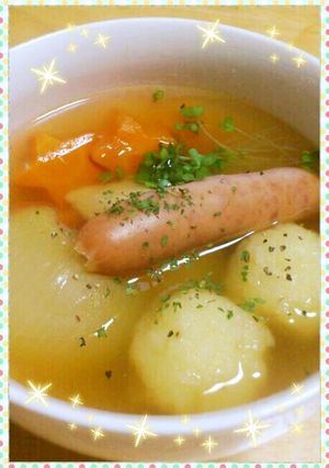 じゃがいものお団子入りポトフ風スープ♪-レシピのメイン写真