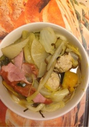 塩こんぶで煮込む！野菜ごった煮うどん！-レシピのメイン写真