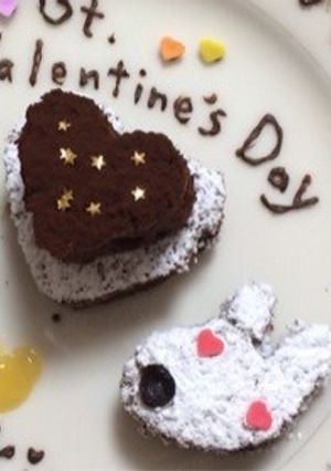 バレンタインに♡リサの型抜きブラウニー☆-レシピのメイン写真