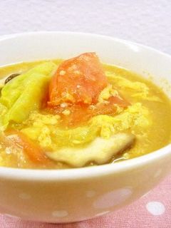 *ヘルシートマトとレタスのキムチスープ*-レシピのメイン写真