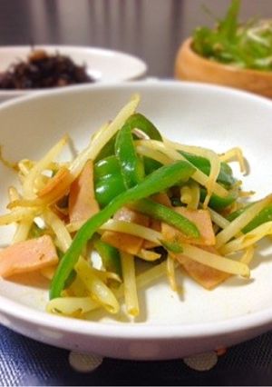 ピーマンともやしのカレー粉炒め-レシピのメイン写真