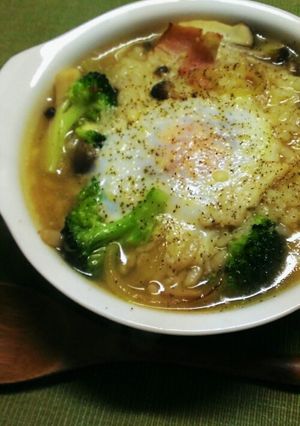 ベーコンときのこのオーブン焼きリゾット-レシピのメイン写真