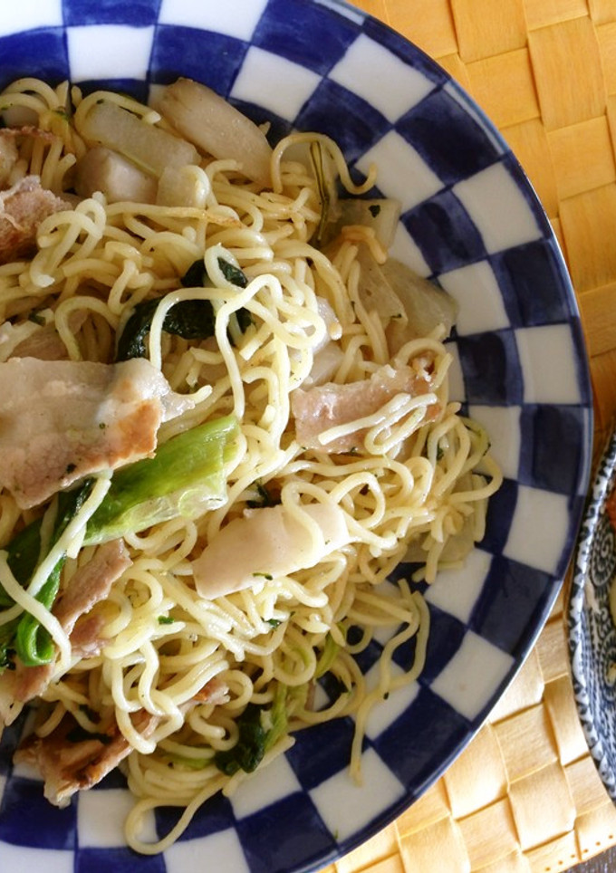 小松菜と里芋の塩焼きそば-レシピのメイン写真