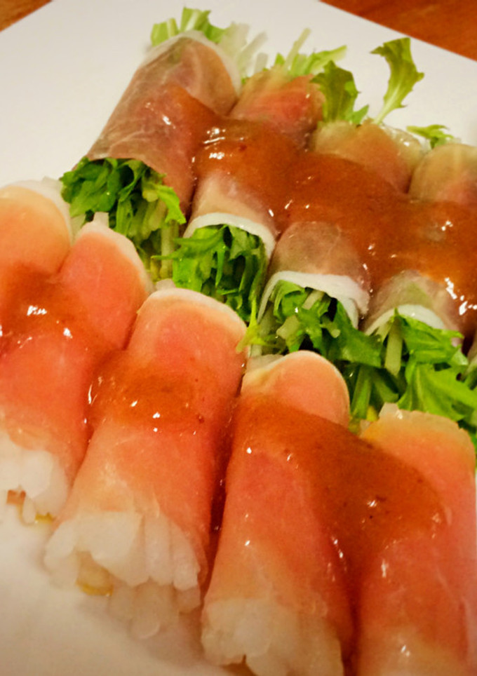 生ハムを使った簡単おつまみ 梅風味-レシピのメイン写真