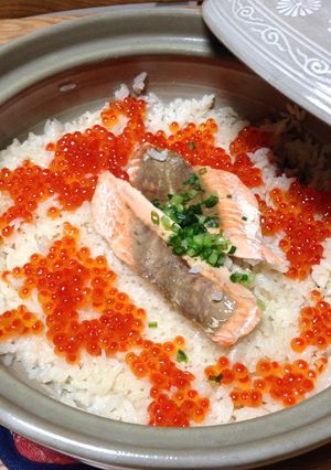 鮭といくらの土鍋ご飯-レシピのメイン写真