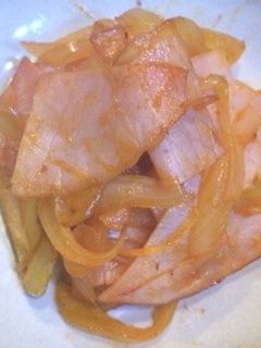 ハム玉ねぎケチャップ炒め-レシピのメイン写真