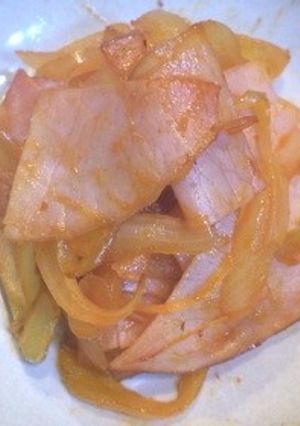ハム玉ねぎケチャップ炒め-レシピのメイン写真