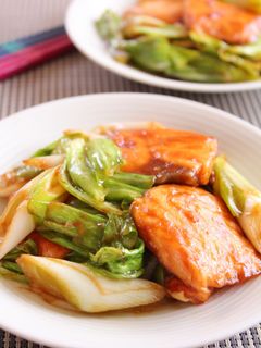 鮭の回鍋肉風(中華風味噌炒め)-レシピのメイン写真