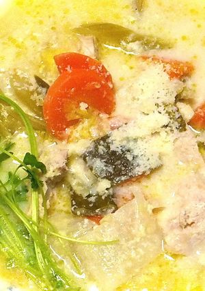 鶏むね肉と野菜の豆乳スープ,チーズ風味-レシピのメイン写真