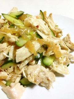 ☆簡単☆鶏胸肉と中華くらげの和え物-レシピのメイン写真