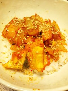 お肉無しの厚揚げキムチ炒め-レシピのメイン写真